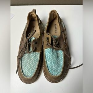 Women’s leather Brown and Blue Shoes